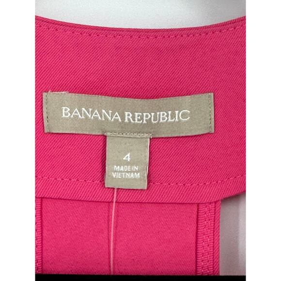 Banana Republic New! Pink Sleeveless V-Neck Knee Length Dress Vacay Summer 4 - Picture 3 of 9